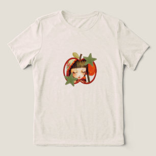 T-shirt En Tri-matière Jolie Fille Anime Kawaii en Tee-shirt Rouge Pomme