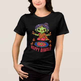 T-shirt En Tri-matière Jolie fille zombie célébrant Diwali