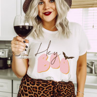 Jolie Halloween Hey Boo Rose Orange Bat Drôle Cita