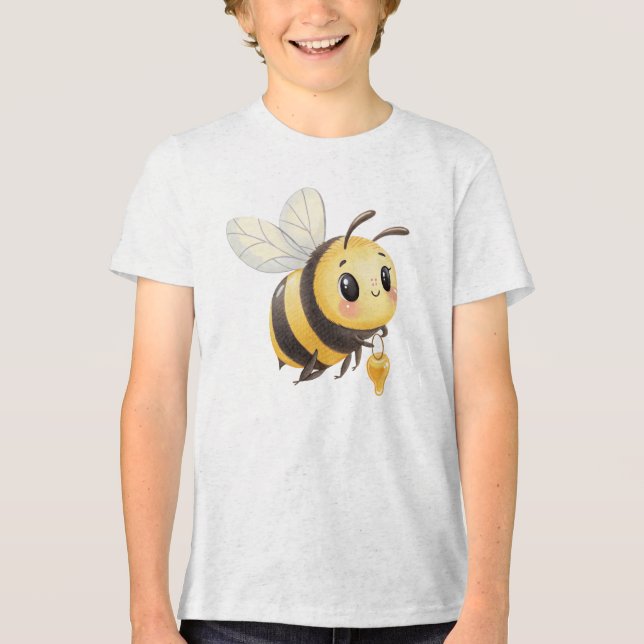 T-shirt En Tri-matière Jolie illustration d'abeille avec du miel (Recto)
