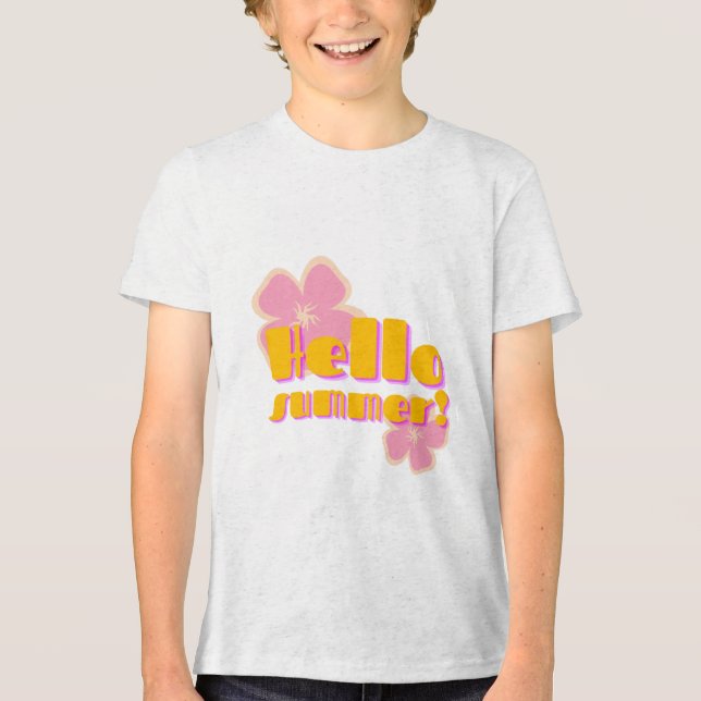 T-shirt En Tri-matière jolie image de l'été hello (Recto)