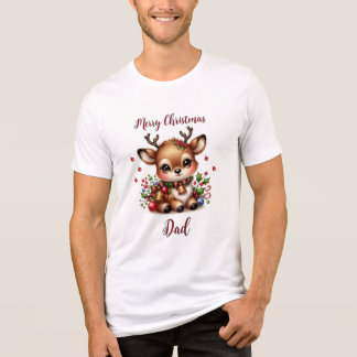 T-shirt En Tri-matière Jolie Reindeer Noël Tee pour papa