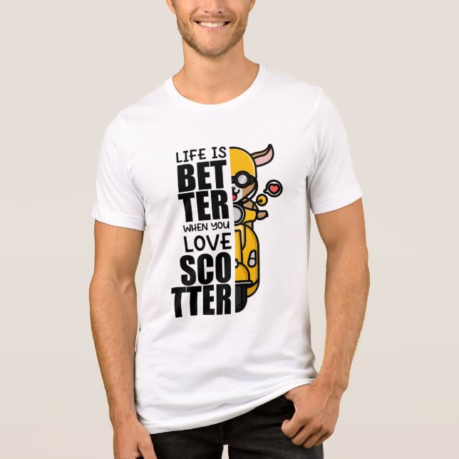 T-shirt En Tri-matière Jolie Scooter conception chèvre (Recto)