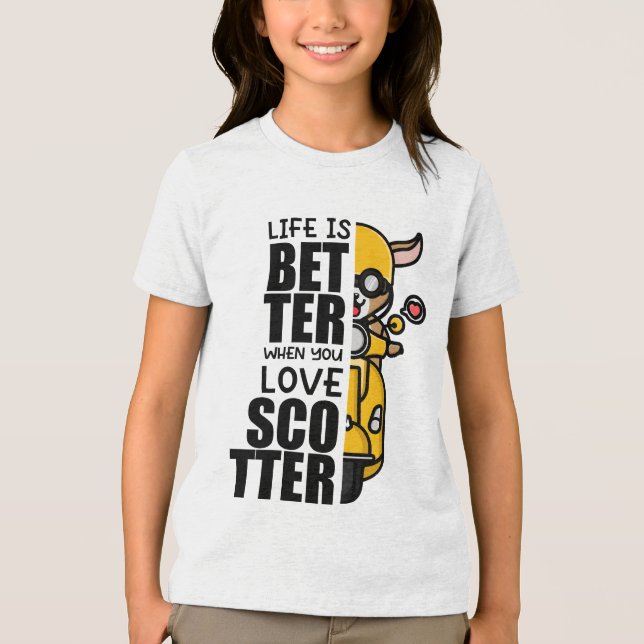 T-shirt En Tri-matière Jolie Scooter conception chèvre (Recto)