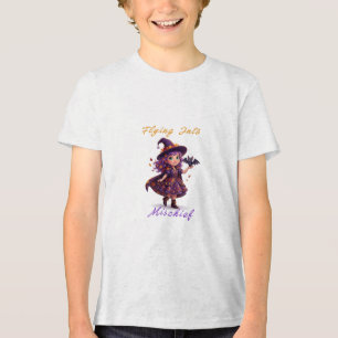 T-shirt En Tri-matière Jolie Sorcière Avec Chauve-Souris Magie Halloween 