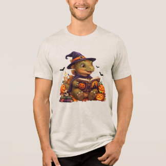 T-shirt En Tri-matière Jolie Sorcière d'Halloween Dragon Lisant un Livre