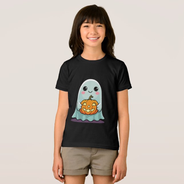 T-shirt En Tri-matière Jolie T-Shirt Halloween Ghost Kids Adorable (Recto plein)