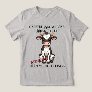 T-shirt En Tri-matière Jolie vache bébé en caricature avec points noirs e