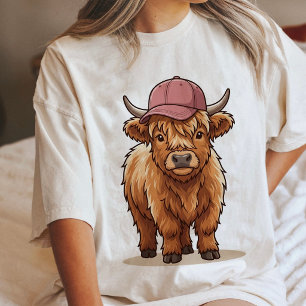 T-shirt En Tri-matière Jolie vache des Highlands avec casquette de baseba