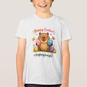 T-shirt En Tri-matière Jolis œufs de Pâques de capybara lapin
