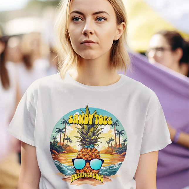 T-shirt En Tri-matière Jortes De Sable Avec Bros D'Ananas (Créateur téléchargé)