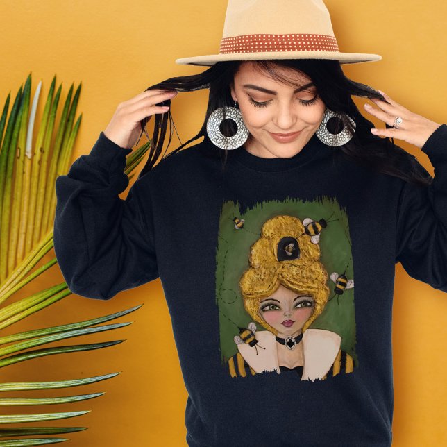 T-shirt En Tri-matière Jote Queen Bee Hive Whimsical Girl Art original (Créateur téléchargé)