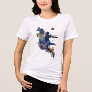 T-shirt En Tri-matière Joueur de football abstrait   Art à l'encre fluide