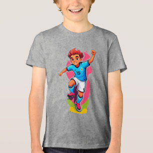 T-shirt En Tri-matière Joueur de football de dessin animé