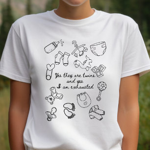 T-shirt En Tri-matière Jour cadeau mère jumelle, maman en multiples chemi