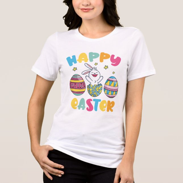 T-shirt En Tri-matière Joyeuse fête de Pâques (Recto)