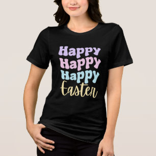 T-shirt En Tri-matière Joyeuse Fête des Chemises de Pâques Famille Festiv