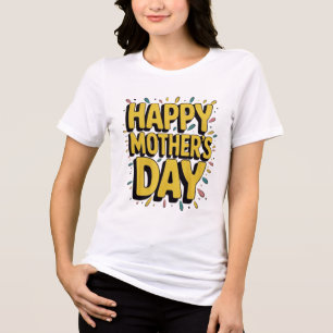 T-shirt En Tri-matière Joyeuse fête des mères audacieuse lettres design
