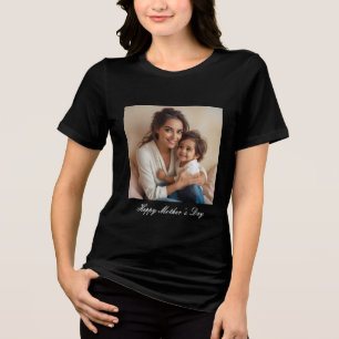 T-shirt En Tri-matière Joyeuse fête des mères Noir massif