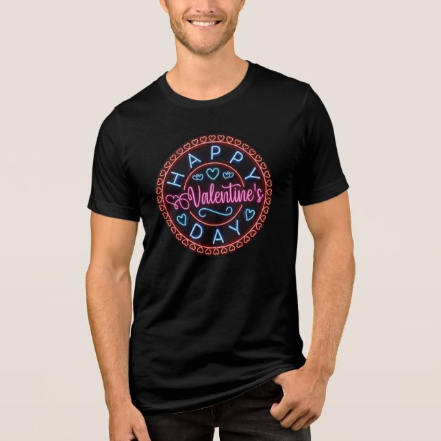 T-shirt En Tri-matière Joyeuse Saint-Valentin Cercle Design-67128 (Recto)