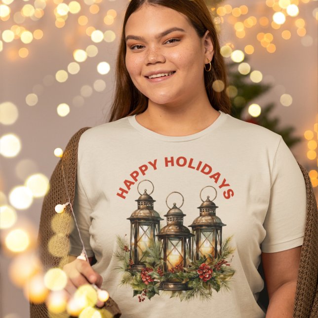 T-shirt En Tri-matière Joyeuses Fêtes Lanterne d'Hiver (Créateur téléchargé)