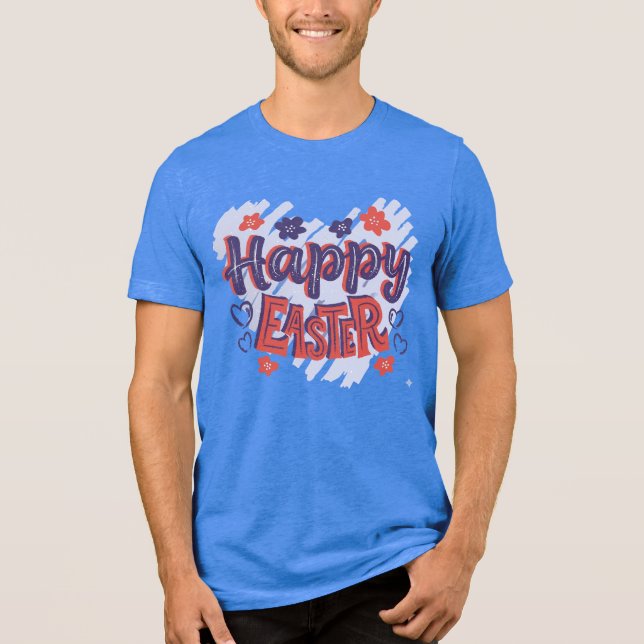 T-SHIRT  EN TRI-MATIÈRE JOYEUSES PÂQUES (Recto)