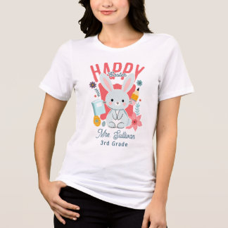 T-shirt En Tri-matière Joyeuses Pâques Mignon Lapin Professeur Pastel