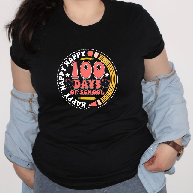 T-shirt En Tri-matière Joyeux 100 Jours d'école I Enseignant (100 Days of School T-shirt)