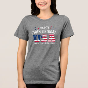 T-shirt En Tri-matière Joyeux 250e anniversaire États-Unis 4 juillet