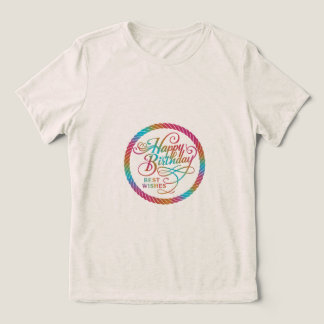 T-shirt En Tri-matière Joyeux Anniversaire Meilleurs voeux Rainbow Femme
