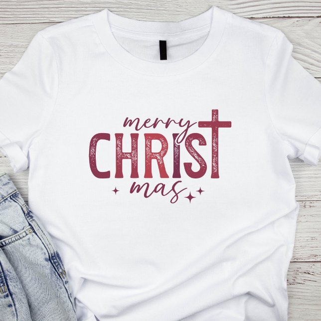 T-shirt En Tri-matière Joyeux Christ mas Christian Religieux Bold Rouge (Créateur téléchargé)