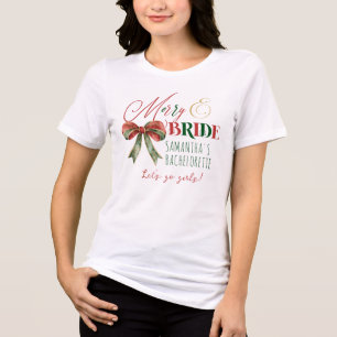 T-shirt En Tri-matière Joyeux et mariée Fiançailles de Noël de Noël de No