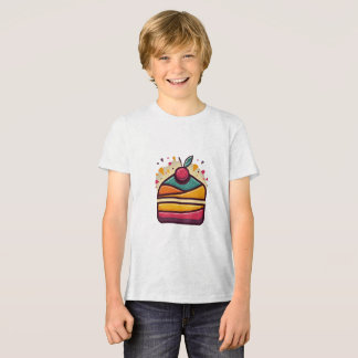 T-shirt En Tri-matière Joyeux gâteau d'anniversaire Jeune Tri-Blend