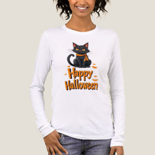T-shirt En Tri-matière Joyeux Halloween Chat Noir Chauves-Souris 🐈⬛