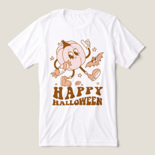 T-shirt En Tri-matière Joyeux Halloween Citrouille de points de Polka ré