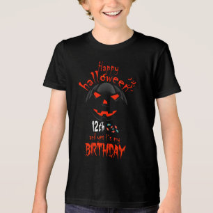 T-shirt En Tri-matière Joyeux Halloween Et oui c'est mon 12e anniversaire