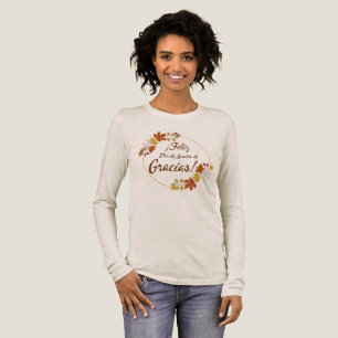 T-shirt En Tri-matière Joyeux Jour de l'Action de Grâce Couronne d'Automn