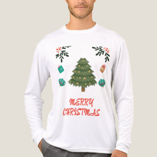 T-shirt En Tri-matière Joyeux Noël – Arbre de fête et ornements de vacanc
