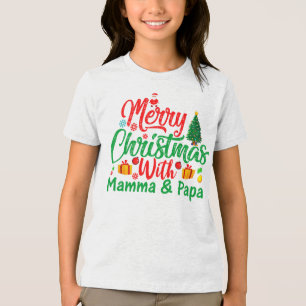 T-shirt En Tri-matière Joyeux Noël avec Mamma et Papa-42705
