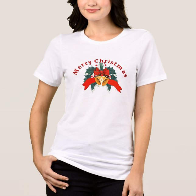 T-shirt En Tri-matière Joyeux Noël, conception de vacances festive, (Recto)
