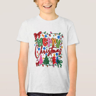 T-shirt En Tri-matière Joyeux Noël Dessins d'Enfants   Illustrations Joue