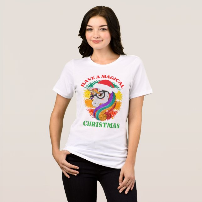 T-shirt En Tri-matière joyeux Noël magique (Recto plein)