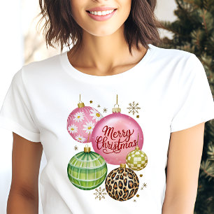 T-shirt En Tri-matière Joyeux Noël Ornement Fête De Fin D'année