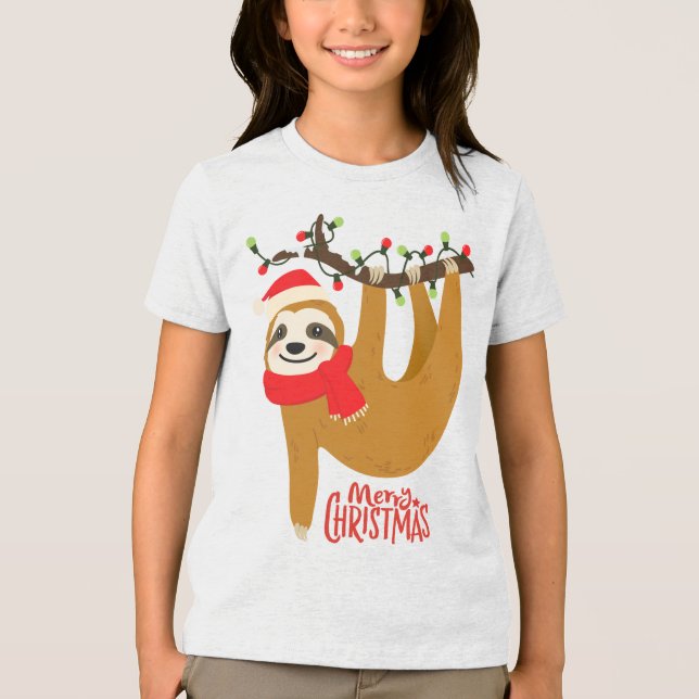 T-shirt En Tri-matière Joyeux Noël Sloth | Vacances (Recto)