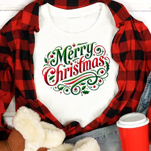 T-shirt En Tri-matière Joyeux Noël Typographie Festive