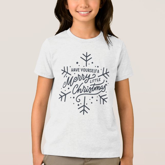 T-shirt En Tri-matière Joyeux petit Noël - Flocon de neige (Recto)