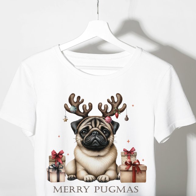 T-shirt En Tri-matière Joyeux Pugmas Noël animal Carlin chien Festive (Créateur téléchargé)