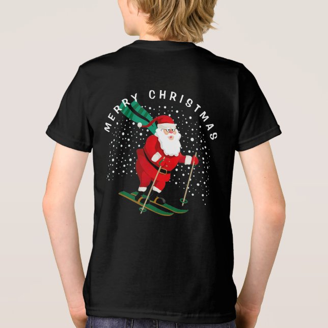 T-shirt En Tri-matière Joyeux Ski de Noël Père Noël Hiver Personnalisé (Verso)