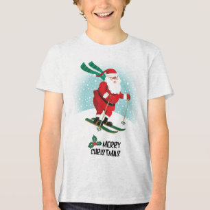 T-shirt En Tri-matière Joyeux Ski de Noël Père Noël   Vacances