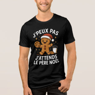 T-shirt En Tri-matière J'peux pas J'attends Le Père Noël Manchot Et Renne
